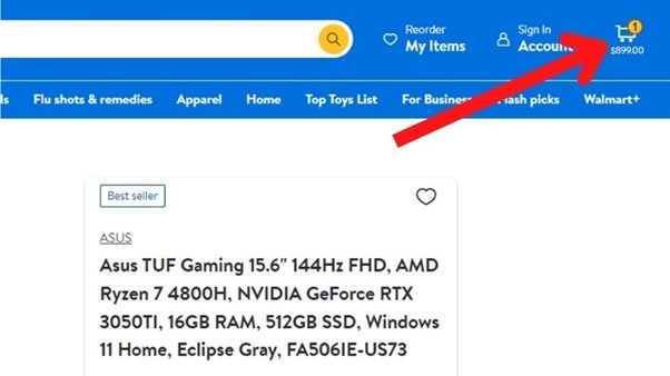 How to Enter a Walmart Promo Code on PC - Step 1